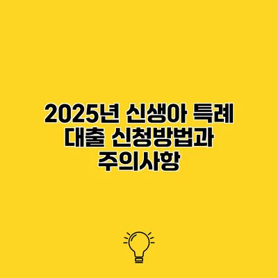 2025년 신생아 특례 대출 신청방법과 주의사항