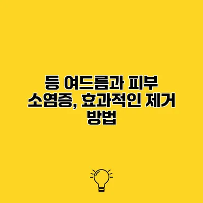 등 여드름과 피부 소염증, 효과적인 제거 방법