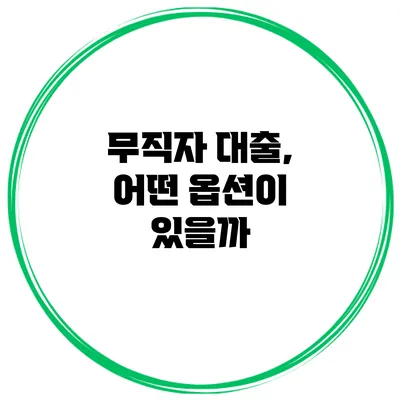 무직자 대출, 어떤 옵션이 있을까?