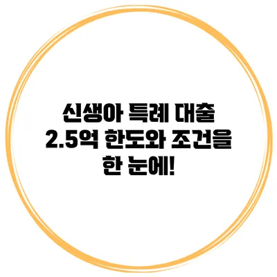 신생아 특례 대출 2.5억 한도와 조건을 한 눈에!