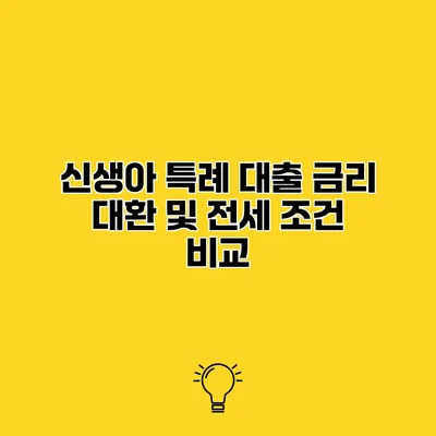 신생아 특례 대출 금리 대환 및 전세 조건 비교