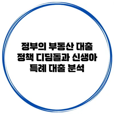 정부의 부동산 대출 정책 디딤돌과 신생아 특례 대출 분석