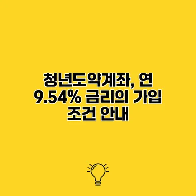 청년도약계좌, 연 9.54% 금리의 가입 조건 안내